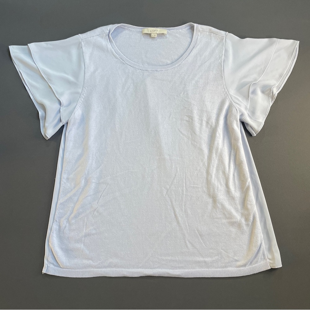 LOFT Women's Light Gray Short Sleeve Tee